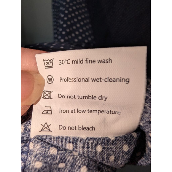 HIZITI Blue Polka Dot Dirndl Dress with Red Trim, Size M, Oktoberfest, Women's - Picture 7 of 7